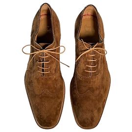 Scarpe Oxford in suede marrone Christian Louboutin Marrone
