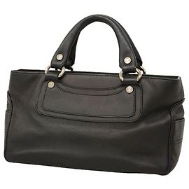 Céline Celine Boogie Bag Leather Handbag Black
