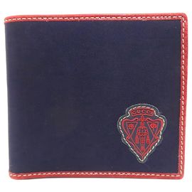Gucci Nylon Bi-fold Wallet Navy blue