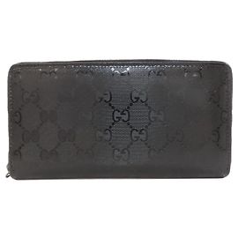 Gucci Imprime Round Zip Long Wallet Black