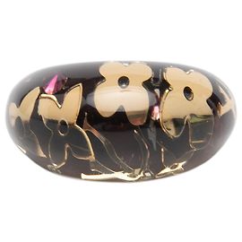 Anillo de Inclusión Monogram en Resina Negra y Cristal de Louis Vuitton Negro