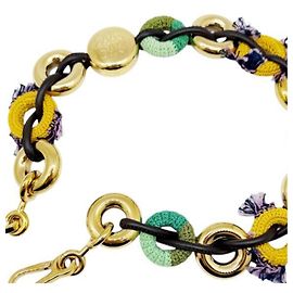 Charm de corrente Donut Loewe Dourado Verde Amarelo