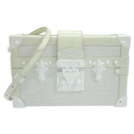 Bolsa de Ombro Petite Malle Epi em Couro de Bezerro Louis Vuitton Branco