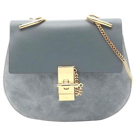 Chloé Bolsa de Ombro de Couro Suede Chloe Drew Azul
