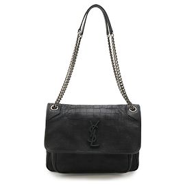 Yves Saint Laurent Borsa a Spalla Niki Medium in Nubuck Nero di YSL Nero