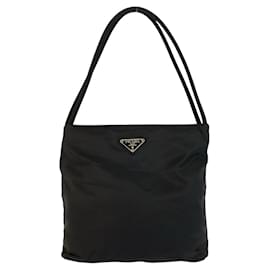 Bolsa tote de nylon com logo triangular Prada Preto