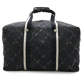 Borsa Boston della linea da viaggio in nylon di Chanel Nero