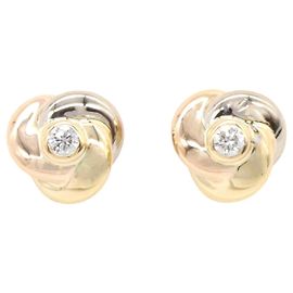 Cartier Trinity Diamantohrringe aus K18 Gold Golden Metallisch