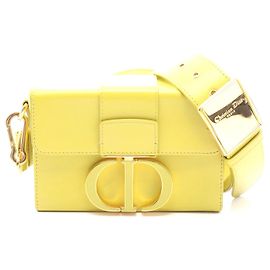 Sac à main en cuir Dior 30 Montaigne Jaune