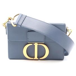 Sac à main en cuir Dior 30 Montaigne Bleu