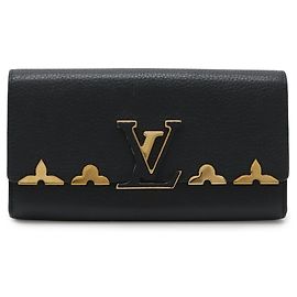 Louis Vuitton Portefeuille Capucines Bi-fold Lange Geldbörse Schwarz