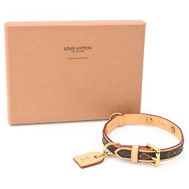 Louis Vuitton Monogram Collier Baxter PM Dog Collar Brown Monogram