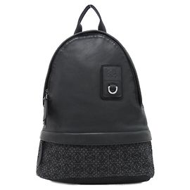 Schwarzer Canvas- und Leder-Rucksack Loewe B926R17X02 Schwarz