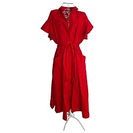 Vestido camisa vermelho Tara Jarmon Vermelho