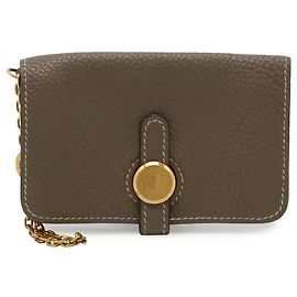 Estuche para tarjetas de visita Dogon Hermès Gris pardo