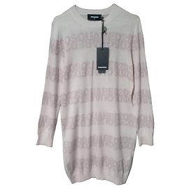 Dsquared2 rosa Pullover mit Glitzer-Logo, neu mit Etikett Pink