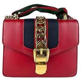 Bolso de Hombro Gucci Sylvie Roja Azul marino