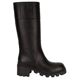 Botas de cuero negro Gucci Trip Interlocking G para mujeres EU 40,5 US 10,5 Negro