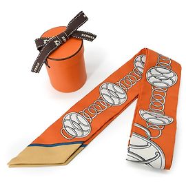 Sciarpa Profilo Lift Twilly Hermès Arancione