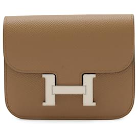 Hermès Constance Bi-Fold Geldbörse Braun Beige