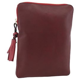 Chloé Chloe Clutch Bag Leather Bordeaux Gold Auth bs34240A Golden Dark red