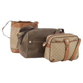 Céline CELINE Macadam Canvas Clutch Tasche aus PVC-Leder 3 Set Braun Beige Auth fm5236 Braun Beige