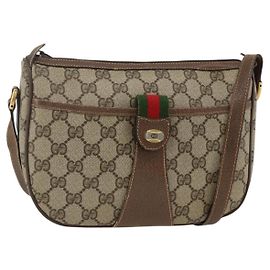 Sac Sherry Line GG Supreme Web de GUCCI en PVC beige et or 89 02 032 Auth BAZ577 Beige Doré