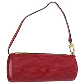 LOUIS VUITTON Epi Soufflot Pouch Accessory Pouch Red LV Auth BA11602 Red