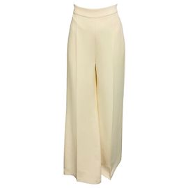 Calças largas em crepe creme Adam Lippes Bege