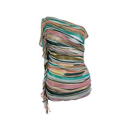 Top assimétrico com babados Missoni Multicor