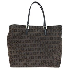 Fendi Zucchino braune Canvas-Leder-Tasche Braun