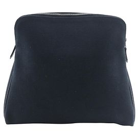 Hermès EEEBOO Pouch Black Canvas Black
