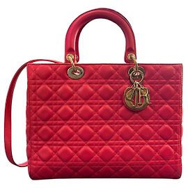 Lady Dior Große Handtasche aus rosa Lammleder Andere