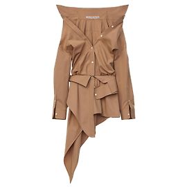 Alexander Wang Vestido Camisa Deconstruido Asimétrico Gris pardo