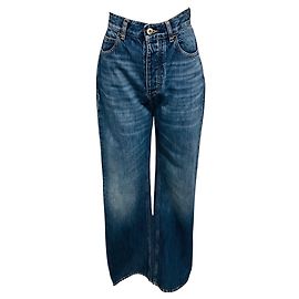 Jeans de denim azul índigo de lavagem média com perna reta Bottega Veneta Azul