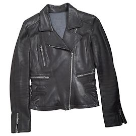 Sylvie Schimmel Leather Biker Jacket Chocolate Chocolate