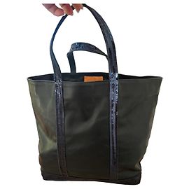 Vanessa Bruno black leather tote bag with blue sequins Blue