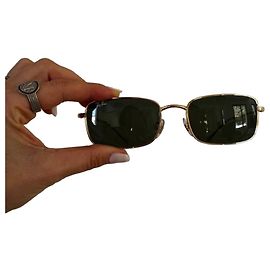 Gold rectangular Ray-Ban sunglasses Black Golden