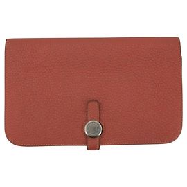 Hermès Hermes Pink Togo Leather Dogon Duo Bifold Wallet Clou de Selle Pink