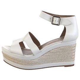 Sandales compensées Ilana en espadrille Hermès Blanc