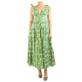 Carolina Herrera Grünes florales Maxikleid - Größe UK 14 Grün
