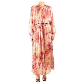 Forte Forte Robe midi en chiffon floral rose - taille UK 12 Rose