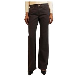 Loro Piana Jeans marron avec coutures contrastées - taille UK 10 Marron