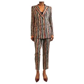 Missoni Lurex stripe two piece coat and trousers set- size UK 8 Multiple colors
