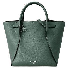 Céline Gran bolsa de cuero verde oscuro Verde