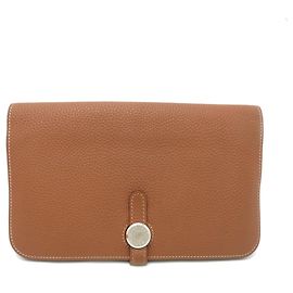 Hermès Hermes Dogon GM Long Wallet in Gold Togo Leather Golden