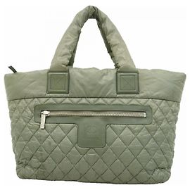 Chanel Coco Cocoon Nylon Tote Bag Olivgrün