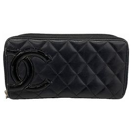 Portafoglio lungo in pelle di agnello Chanel Cambon Nero