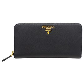 Cartera de cuero Saffiano Prada Negro