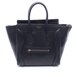 Céline Celine Luggage Micro Shopper Tote Bag Schwarz